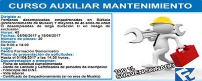 Curso «Auxiliar Mantenimiento (45 Horas)»