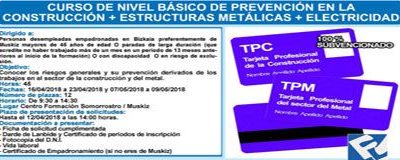 Curso de Nivel Básico de Prevención en la Construcción + Estructuras Metálicas + Electricidad