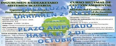 Ampliado plazo hasta 2 de octubre – Curso de Sistemas de Gestión Ambiental